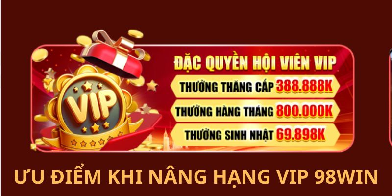 Lợi ích khi hội viên thăng hạng VIP 98WIN